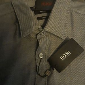 BOSS Hugo Boss indigo dye shirt charcoal